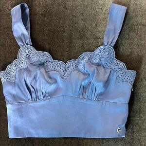 Guess Blue Satin Top